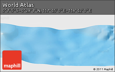 Physical Panoramic Map of the Area around 0° 10' 31" N, 118° 13' 29" E