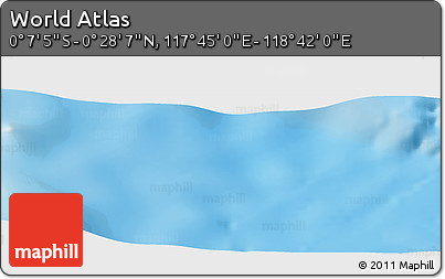 Physical Panoramic Map of the Area around 0° 10' 31" N, 118° 13' 29" E