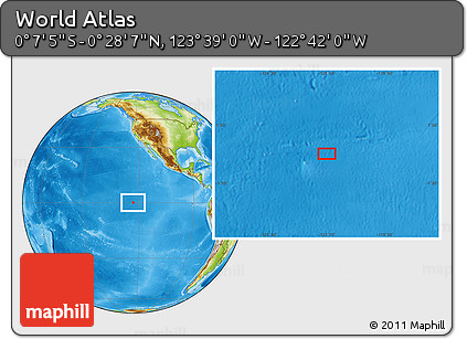 Physical Location Map of the Area around 0° 10' 31" N, 123° 10' 30" W