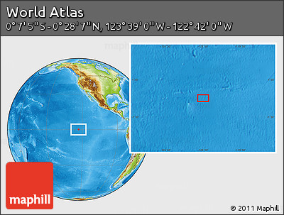 Physical Location Map of the Area around 0° 10' 31" N, 123° 10' 30" W