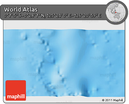 Physical 3D Map of the Area around 0° 10' 31" N, 125° 52' 30" E