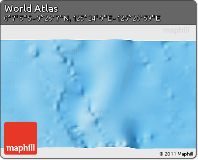 Physical 3D Map of the Area around 0° 10' 31" N, 125° 52' 30" E
