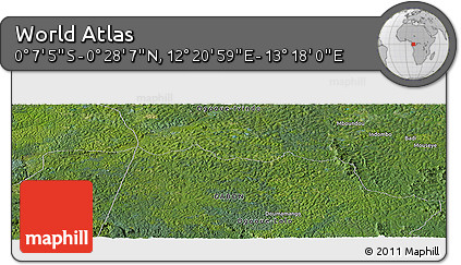 Satellite Panoramic Map of the Area around 0° 10' 31" N, 12° 49' 29" E