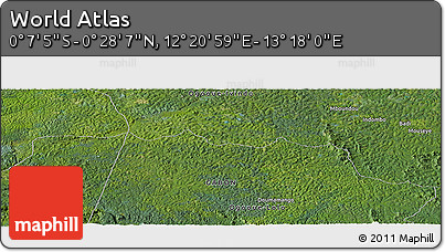 Satellite Panoramic Map of the Area around 0° 10' 31" N, 12° 49' 29" E