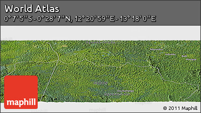Satellite Panoramic Map of the Area around 0° 10' 31" N, 12° 49' 29" E
