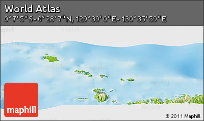 Physical Panoramic Map of the Area around 0° 10' 31" N, 130° 7' 30" E