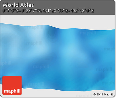 Physical 3D Map of the Area around 0° 10' 31" N, 131° 49' 29" E