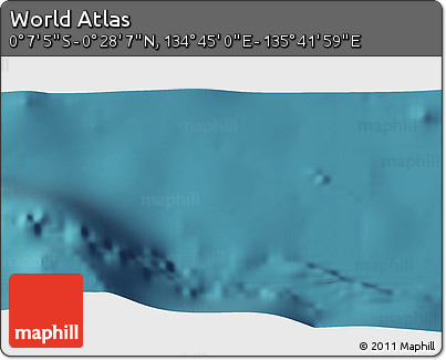 Satellite 3D Map of the Area around 0° 10' 31" N, 135° 13' 29" E