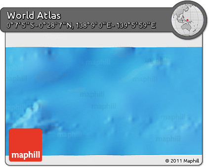 Physical 3D Map of the Area around 0° 10' 31" N, 138° 37' 30" E