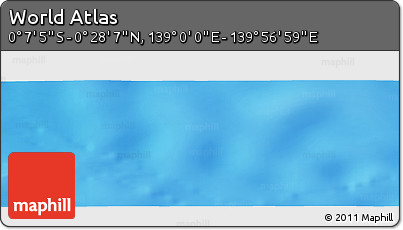 Physical Panoramic Map of the Area around 0° 10' 31" N, 139° 28' 29" E
