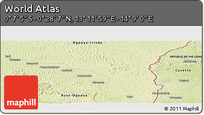 Physical Panoramic Map of the Area around 0° 10' 31" N, 13° 40' 30" E