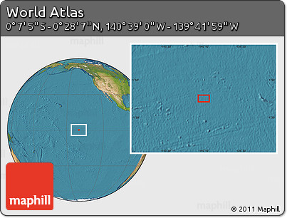 Satellite Location Map of the Area around 0° 10' 31" N, 140° 10' 30" W