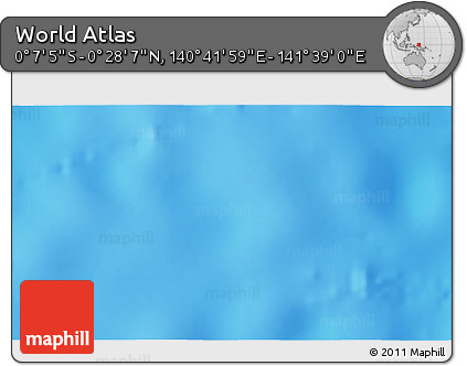 Shaded Relief 3D Map of the Area around 0° 10' 31" N, 141° 10' 30" E
