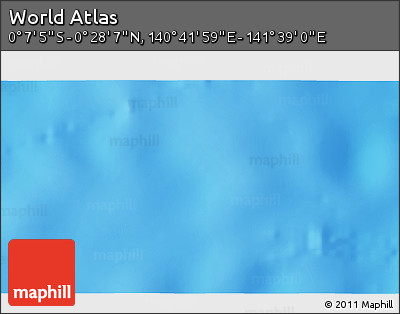 Shaded Relief 3D Map of the Area around 0° 10' 31" N, 141° 10' 30" E