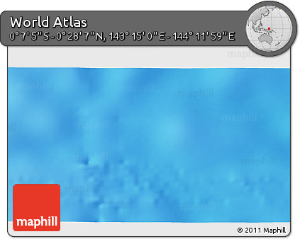 Shaded Relief 3D Map of the Area around 0° 10' 31" N, 143° 43' 29" E