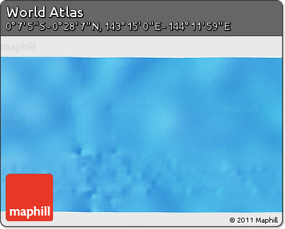 Shaded Relief 3D Map of the Area around 0° 10' 31" N, 143° 43' 29" E