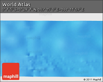 Shaded Relief 3D Map of the Area around 0° 10' 31" N, 143° 43' 29" E