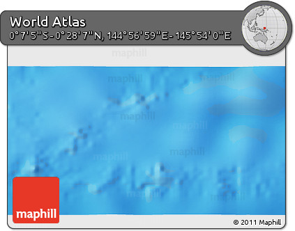 Physical 3D Map of the Area around 0° 10' 31" N, 145° 25' 30" E