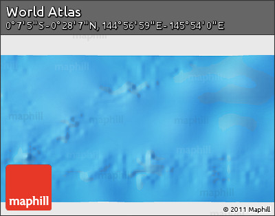 Physical 3D Map of the Area around 0° 10' 31" N, 145° 25' 30" E
