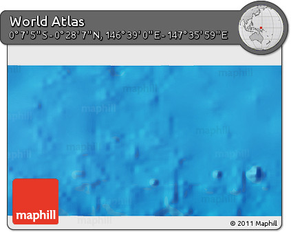 Shaded Relief 3D Map of the Area around 0° 10' 31" N, 147° 7' 30" E
