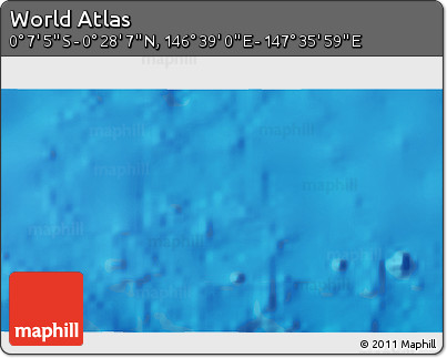 Shaded Relief 3D Map of the Area around 0° 10' 31" N, 147° 7' 30" E