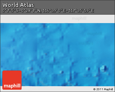 Shaded Relief 3D Map of the Area around 0° 10' 31" N, 147° 7' 30" E