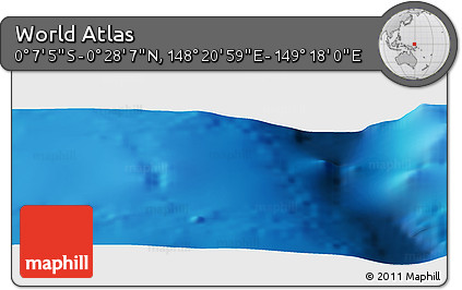 Physical Panoramic Map of the Area around 0° 10' 31" N, 148° 49' 29" E