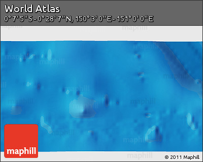 Physical 3D Map of the Area around 0° 10' 31" N, 150° 31' 30" E