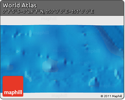 Physical 3D Map of the Area around 0° 10' 31" N, 150° 31' 30" E