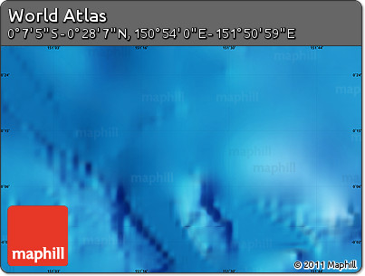 Shaded Relief Map of the Area around 0° 10' 31" N, 151° 22' 30" E