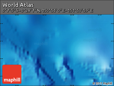 Shaded Relief Map of the Area around 0° 10' 31" N, 151° 22' 30" E