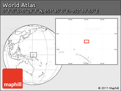 Blank Location Map of the Area around 0° 10' 31" N, 152° 13' 29" E
