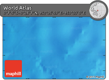 Physical Map of the Area around 0° 10' 31" N, 153° 4' 29" E