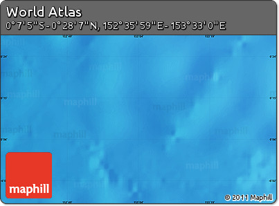 Physical Map of the Area around 0° 10' 31" N, 153° 4' 29" E