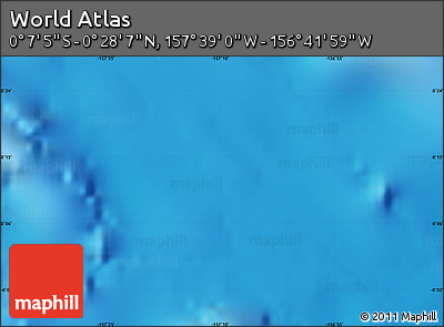 Physical Map of the Area around 0° 10' 31" N, 157° 10' 30" W
