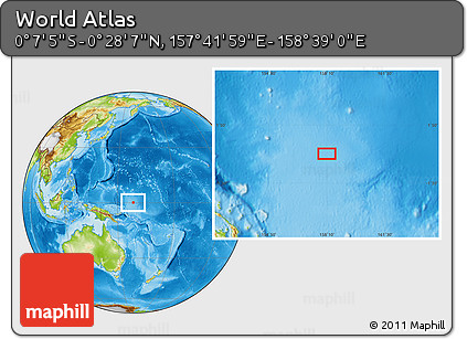 Physical Location Map of the Area around 0° 10' 31" N, 158° 10' 30" E
