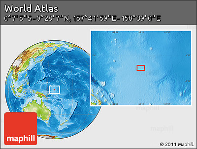 Physical Location Map of the Area around 0° 10' 31" N, 158° 10' 30" E