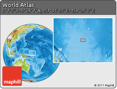 Physical Location Map of the Area around 0° 10' 31" N, 158° 10' 30" E