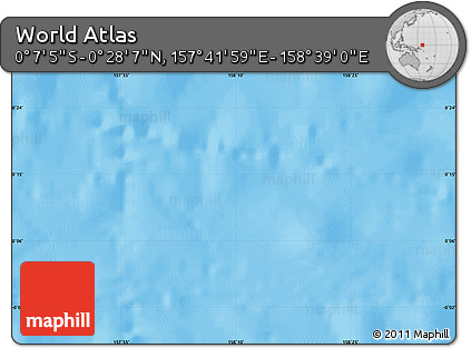 Shaded Relief Map of the Area around 0° 10' 31" N, 158° 10' 30" E