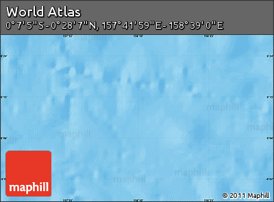 Shaded Relief Map of the Area around 0° 10' 31" N, 158° 10' 30" E