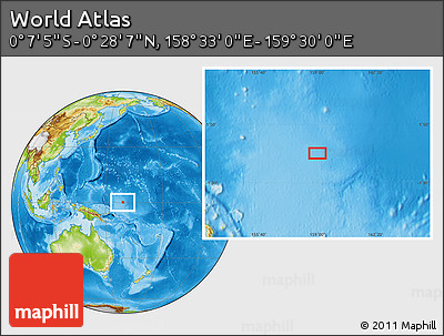 Physical Location Map of the Area around 0° 10' 31" N, 159° 1' 30" E