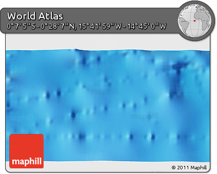 Physical 3D Map of the Area around 0° 10' 31" N, 15° 13' 29" W
