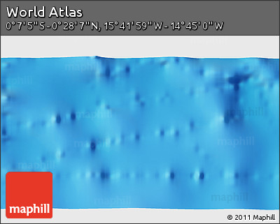 Physical 3D Map of the Area around 0° 10' 31" N, 15° 13' 29" W