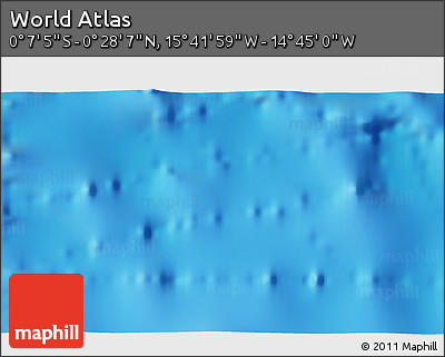 Shaded Relief 3D Map of the Area around 0° 10' 31" N, 15° 13' 29" W