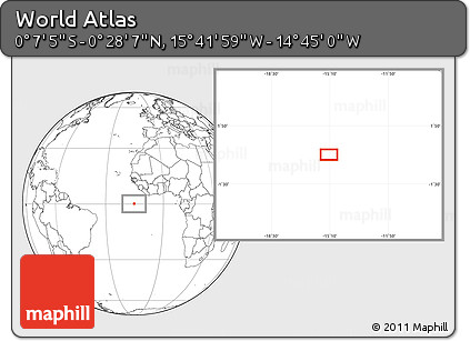 Blank Location Map of the Area around 0° 10' 31" N, 15° 13' 29" W