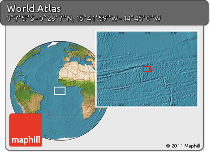 Satellite Location Map of the Area around 0° 10' 31" N, 15° 13' 29" W