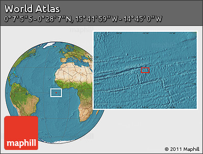 Satellite Location Map of the Area around 0° 10' 31" N, 15° 13' 29" W
