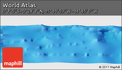 Shaded Relief Panoramic Map of the Area around 0° 10' 31" N, 15° 13' 29" W