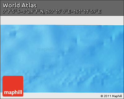 Physical 3D Map of the Area around 0° 10' 31" N, 160° 43' 29" E