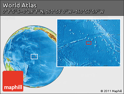 Physical Location Map of the Area around 0° 10' 31" N, 161° 25' 30" W
